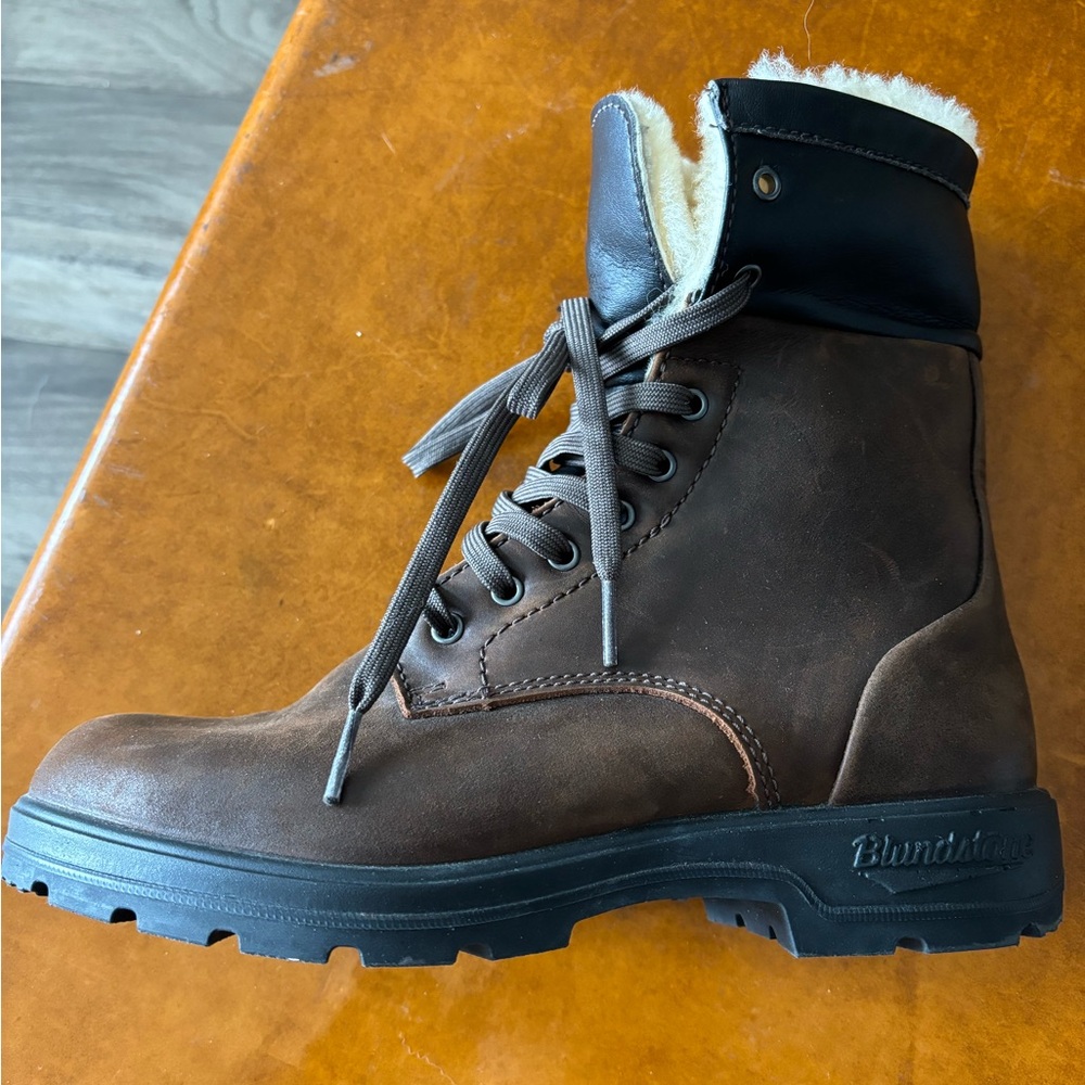 Blundstone BL1461 Brown Leather Lace-Up Winter Boot with Shearling